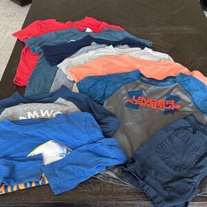 Cat and Jack tshirts, size 4, short sleeve, long sleeve, shorts, blue, red, gift